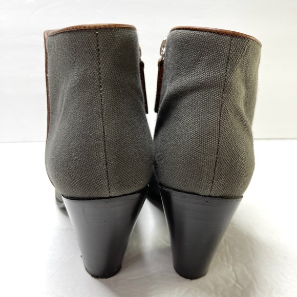 GIUSEPPE ZANOTTI Gray Canvas Ankle Boots Side Zip Size 41 - Picture 7 of 14